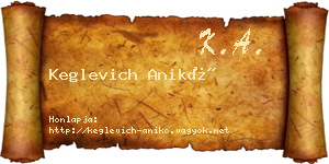 Keglevich Anikó névjegykártya